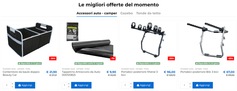 prodotti consigliati Bertoni Store